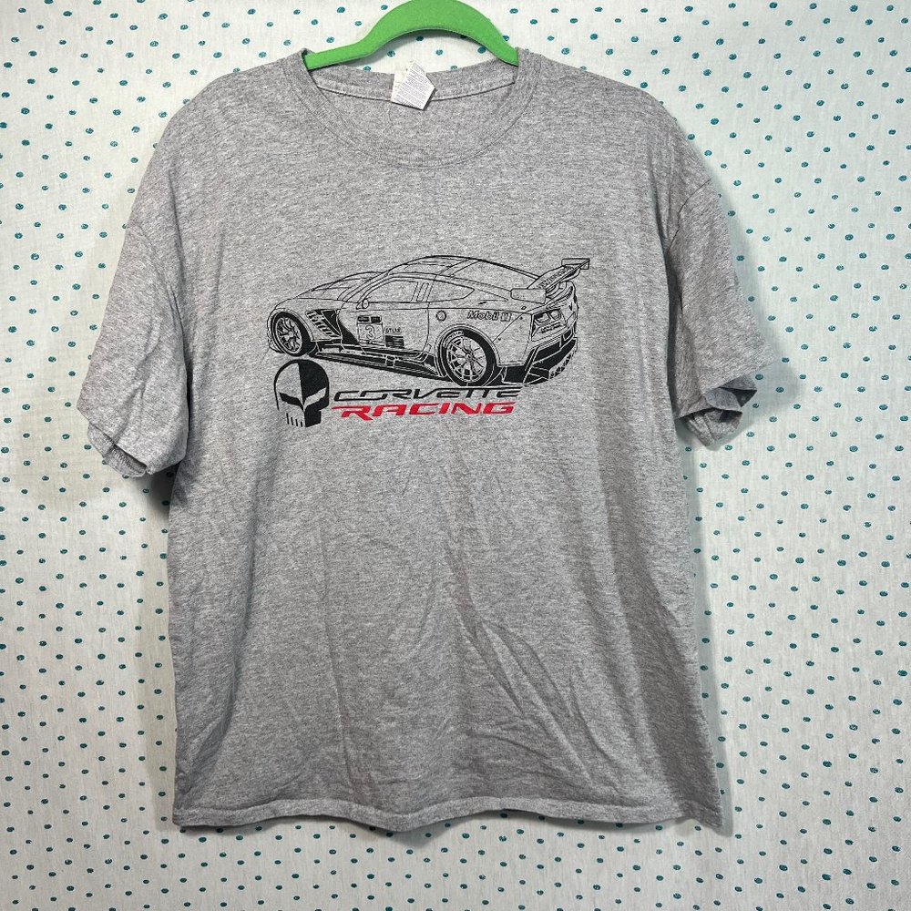 Corvette Racing Gray Crewneck Short Sleeve T-Shirt by Gildan